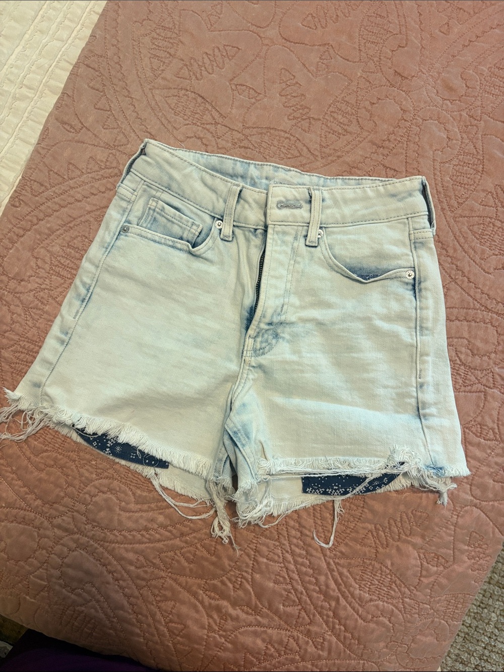 Old Navy Light Blue Distressed Denim Shorts